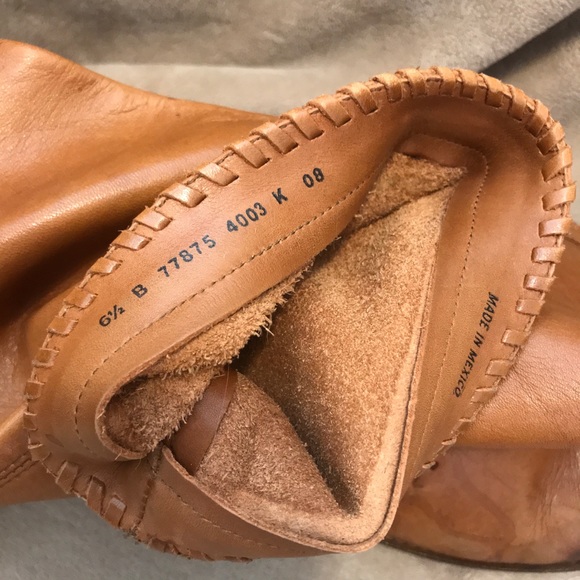 Frye Tall Trapunto Leather Boots w/ Woven Trim - Picture 7 of 9